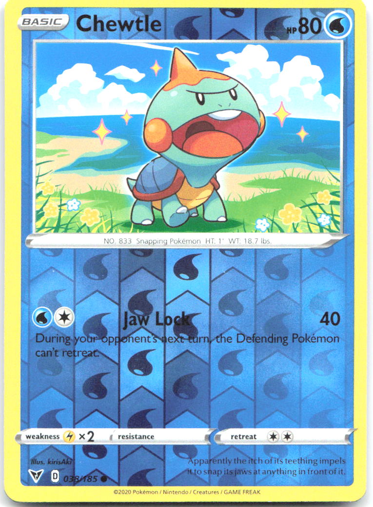 Chewtle Reverse Holo Common SWSH04 Vivid Voltage 038/185 NM kirisAki