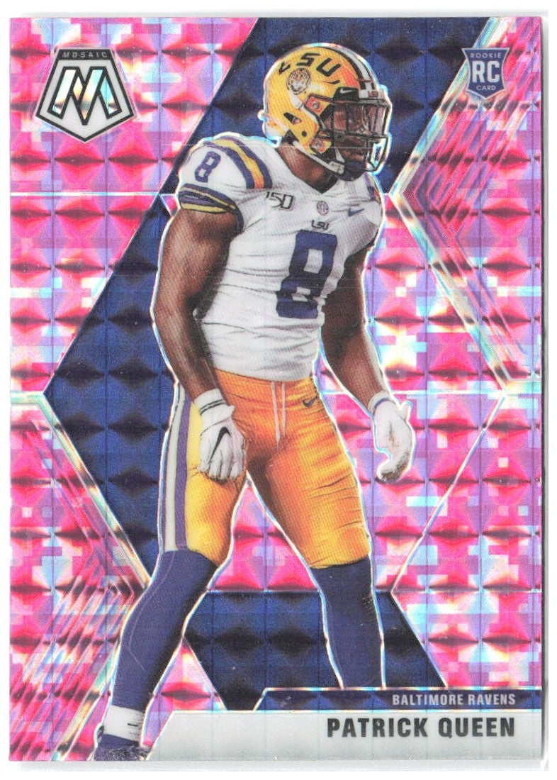Patrick Queen Panini Mosaic - Prizm Camo Pink 249 2020 Baltimore Ravens
