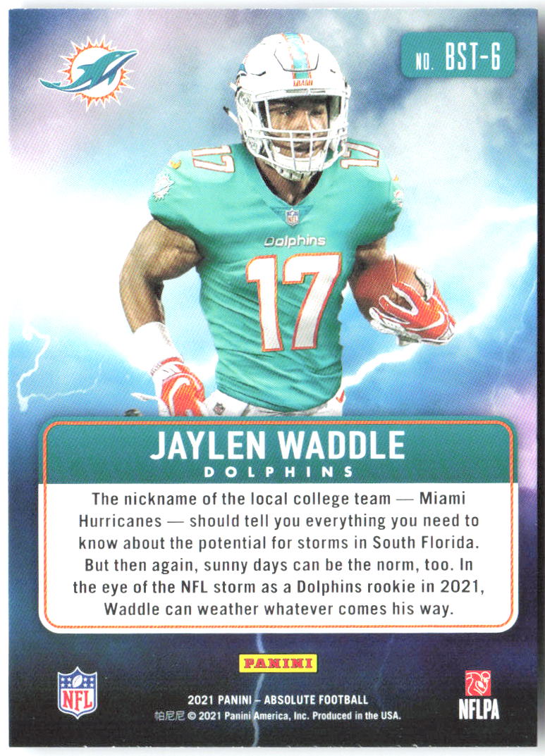 Jaylen Waddle Panini Absolute - By Storm BST-6 2021 Miami Dolphins