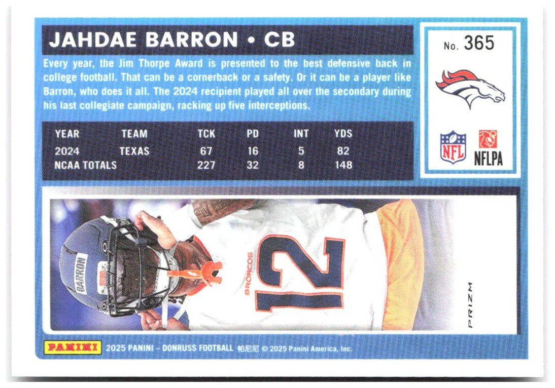 Jahdae Barron Donruss - Optic Rated Rookies Red Wave 365 2025 Denver Broncos