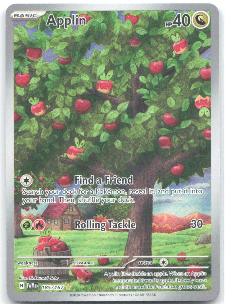Applin Holo Illustration Rare SV06: Twilight Masquerade 185/167 NM Katsunori Sato
