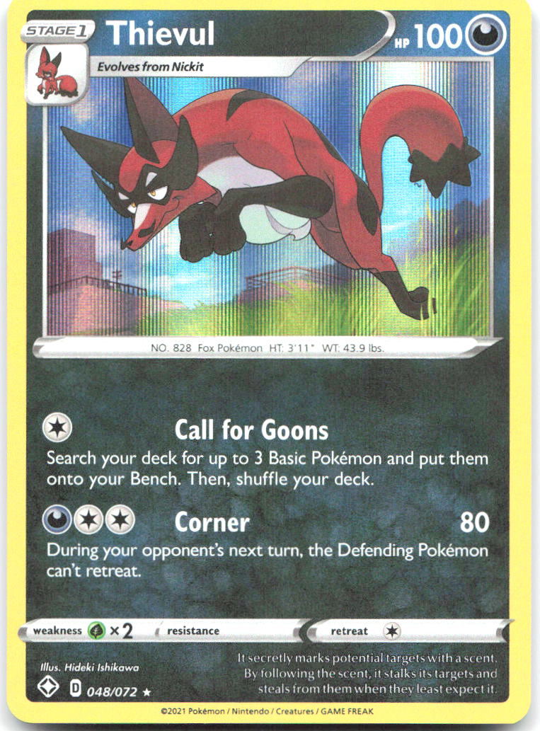 Thievul Holo Rare Shining Fates 048/072 NM Hideki Ishikawa