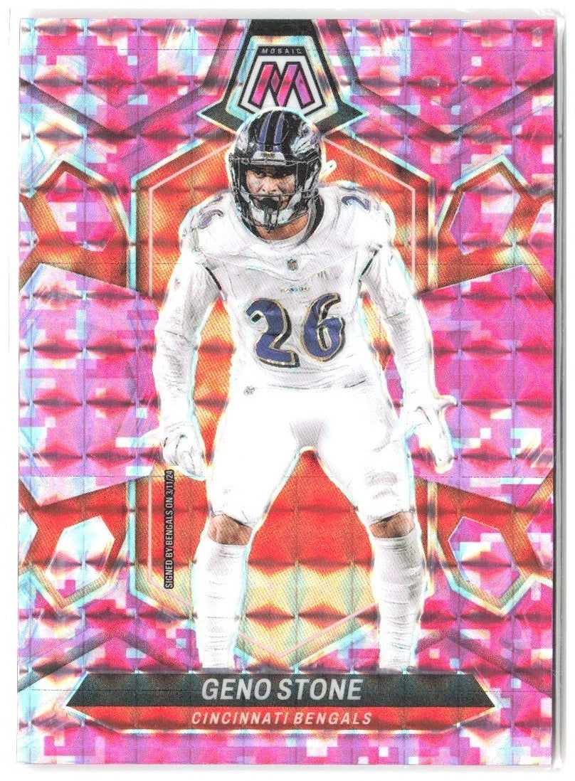 Geno Stone Panini Mosaic - Mosaic Camo Pink 49 2024 Cincinnati Bengals