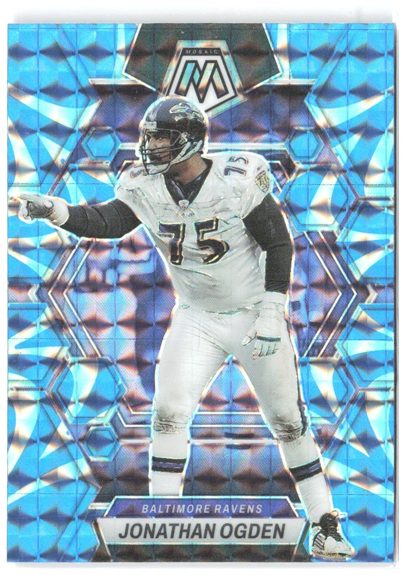 Jonathan Ogden Panini Mosaic - Reactive Blue Mosaic 20 2023 Baltimore Ravens