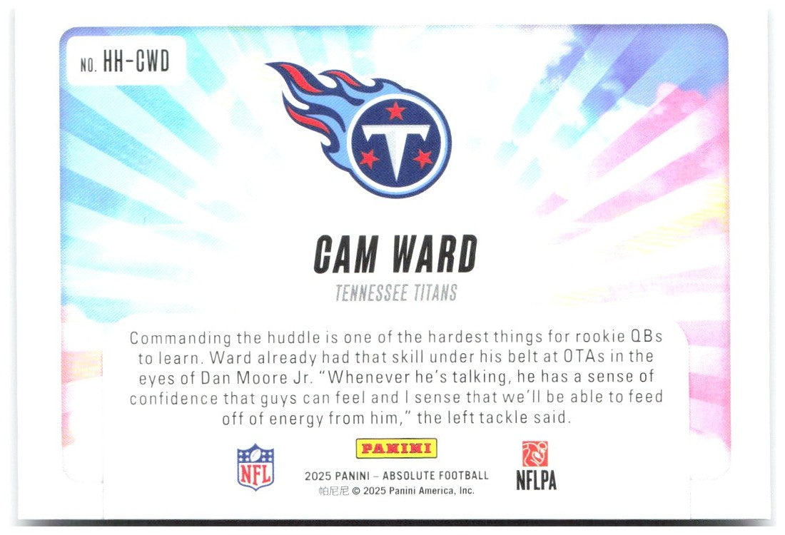 Cam Ward Panini Absolute - Hog Heaven HH-CWD 2025 Tennessee Titans