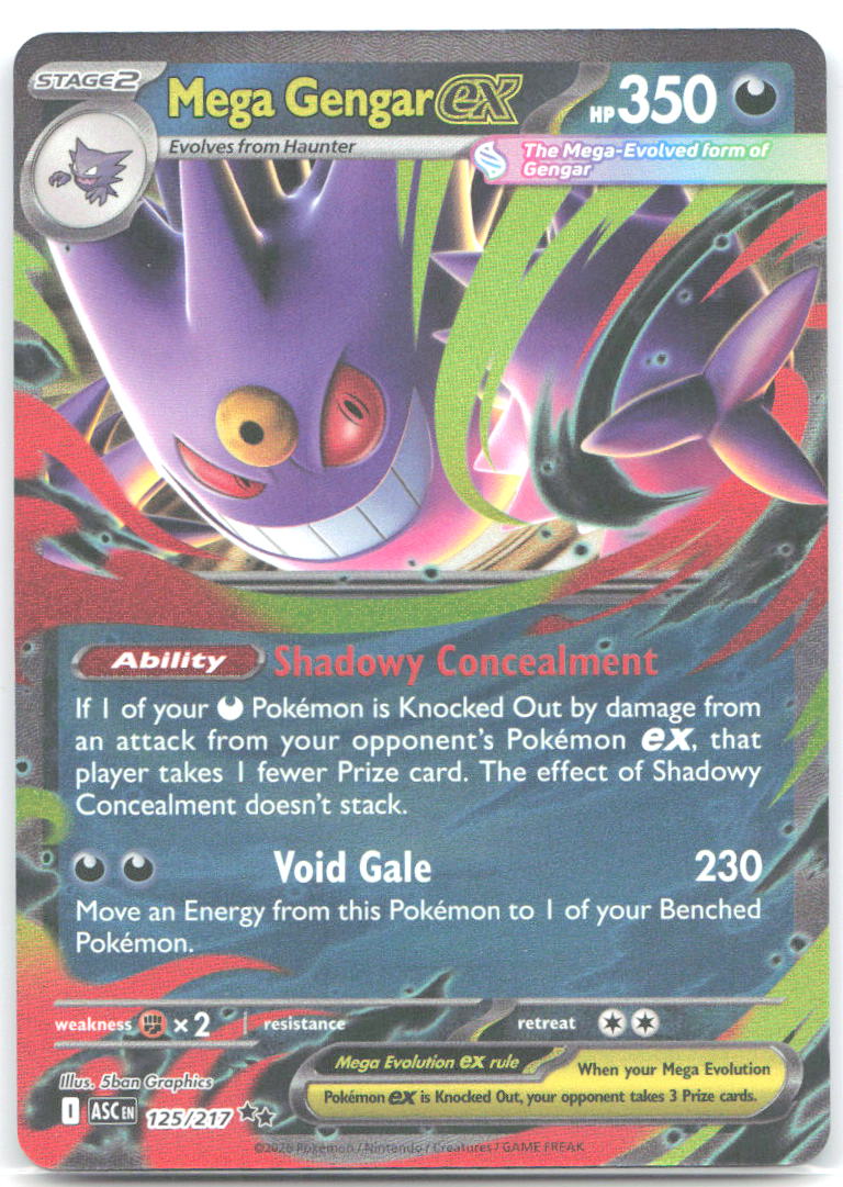 Mega Gengar ex Holo Double Rare ME Ascended Heroes 125/217 NM Taiga Kasai