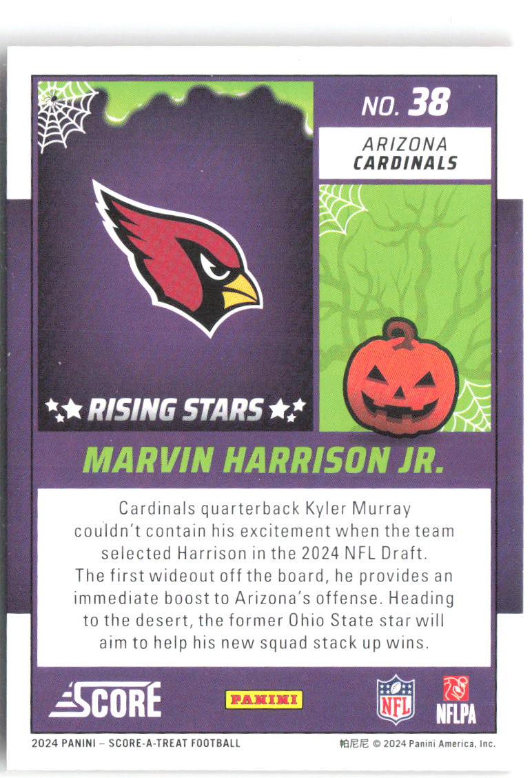 Marvin Harrison Jr. Score-A-Treat Rising Stars Orange Pumpkin 38 2024 Cardinals