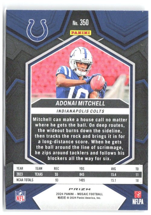 Adonai Mitchell Panini Mosaic - Silver 350 2024 Indianapolis Colts