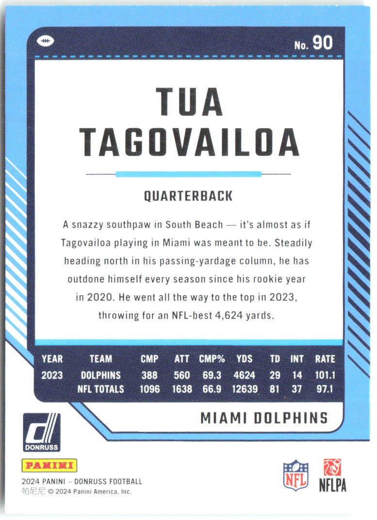 Tua Tagovailoa Donruss - Press Proof Green 90 2024 Miami Dolphins