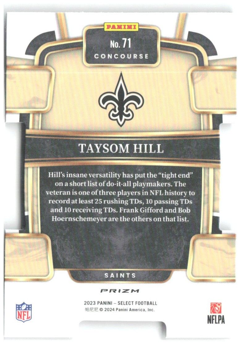 Taysom Hill Select - Black and Red Prizms Die Cuts 71 2023 New Orleans Saints