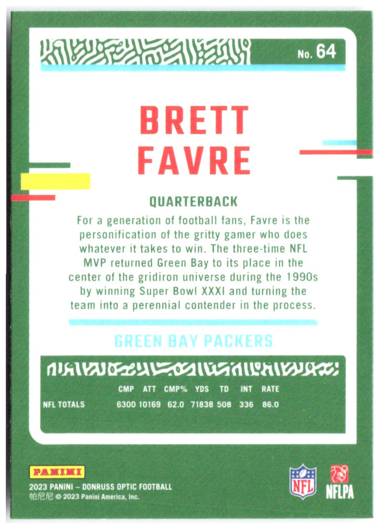 Brett Favre Donruss Optic 64 2023 Green Bay Packers