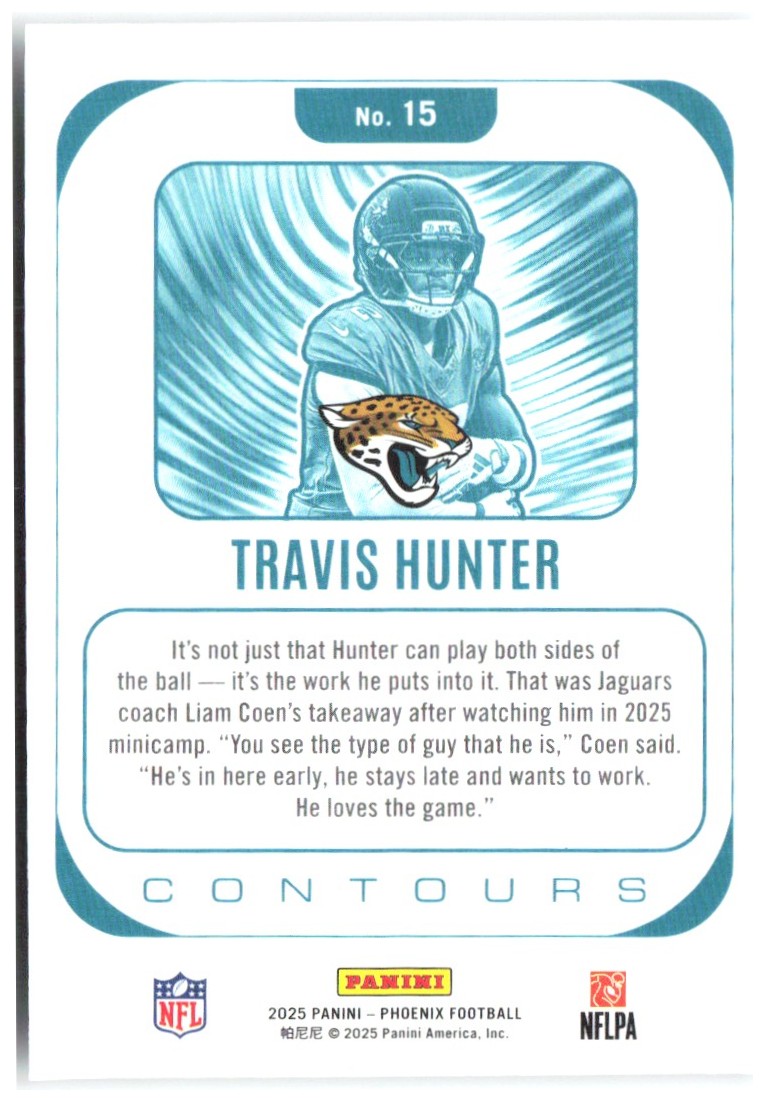 Travis Hunter Panini Phoenix - Contours 15 2025 Jacksonville Jaguars