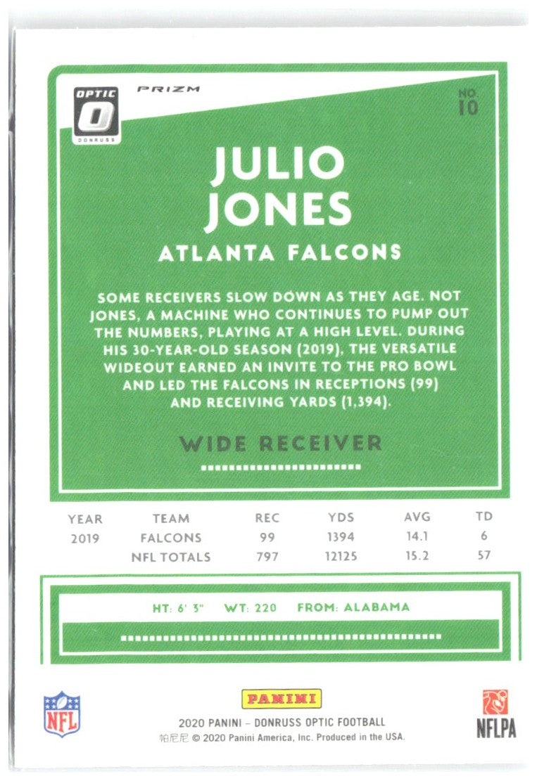 Julio Jones Donruss Optic - Holo 10 2020 Atlanta Falcons