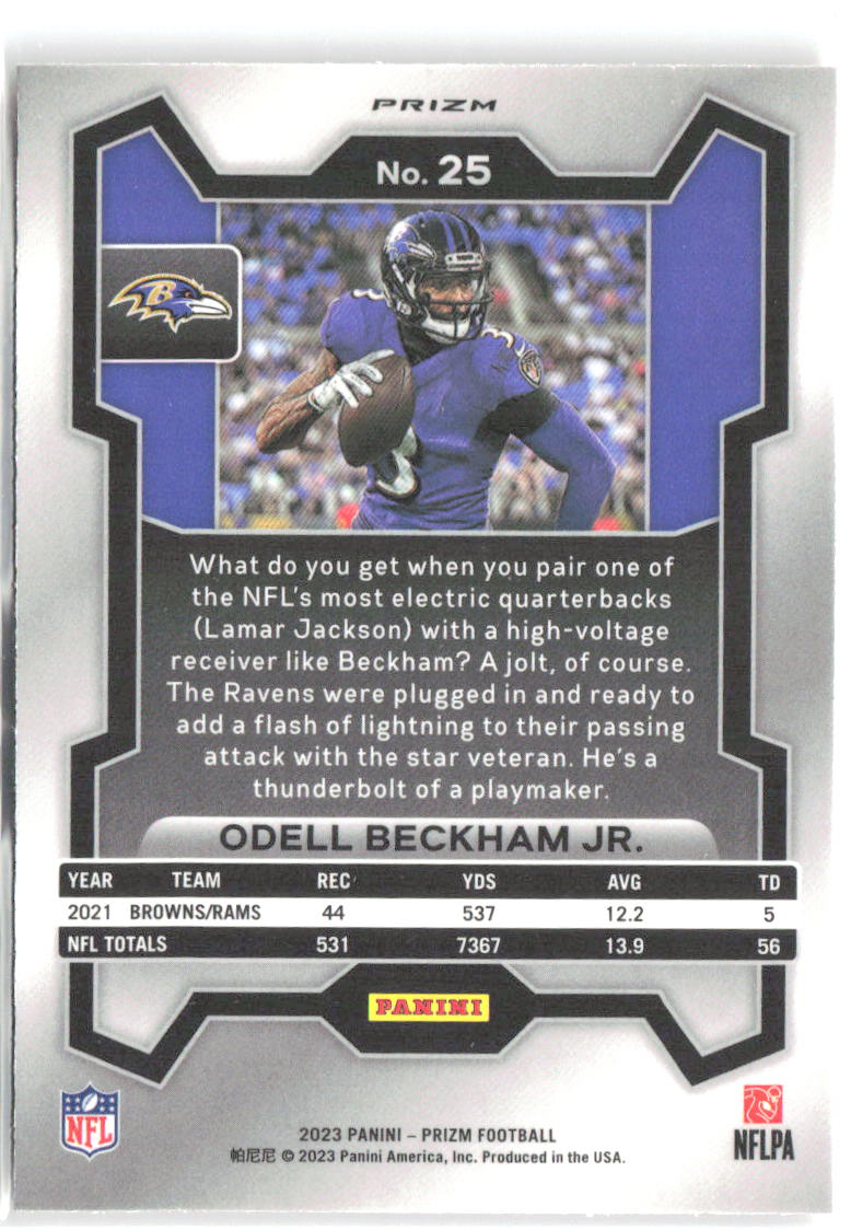 Odell Beckham Jr. Panini Prizm - Lazer 25 2023 Baltimore Ravens