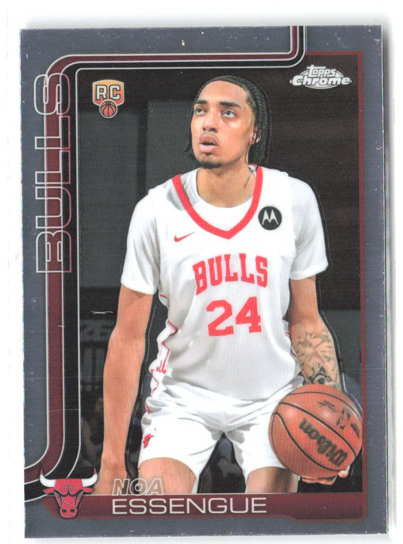 Noa Essengue Topps Chrome 262 2025-26 Chicago Bulls RC