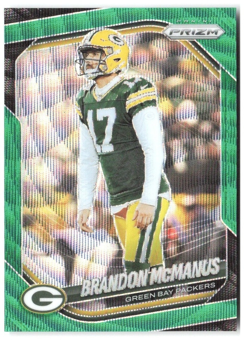Brandon McManus Panini Prizm - Green Wave 290 2025 Green Bay Packers