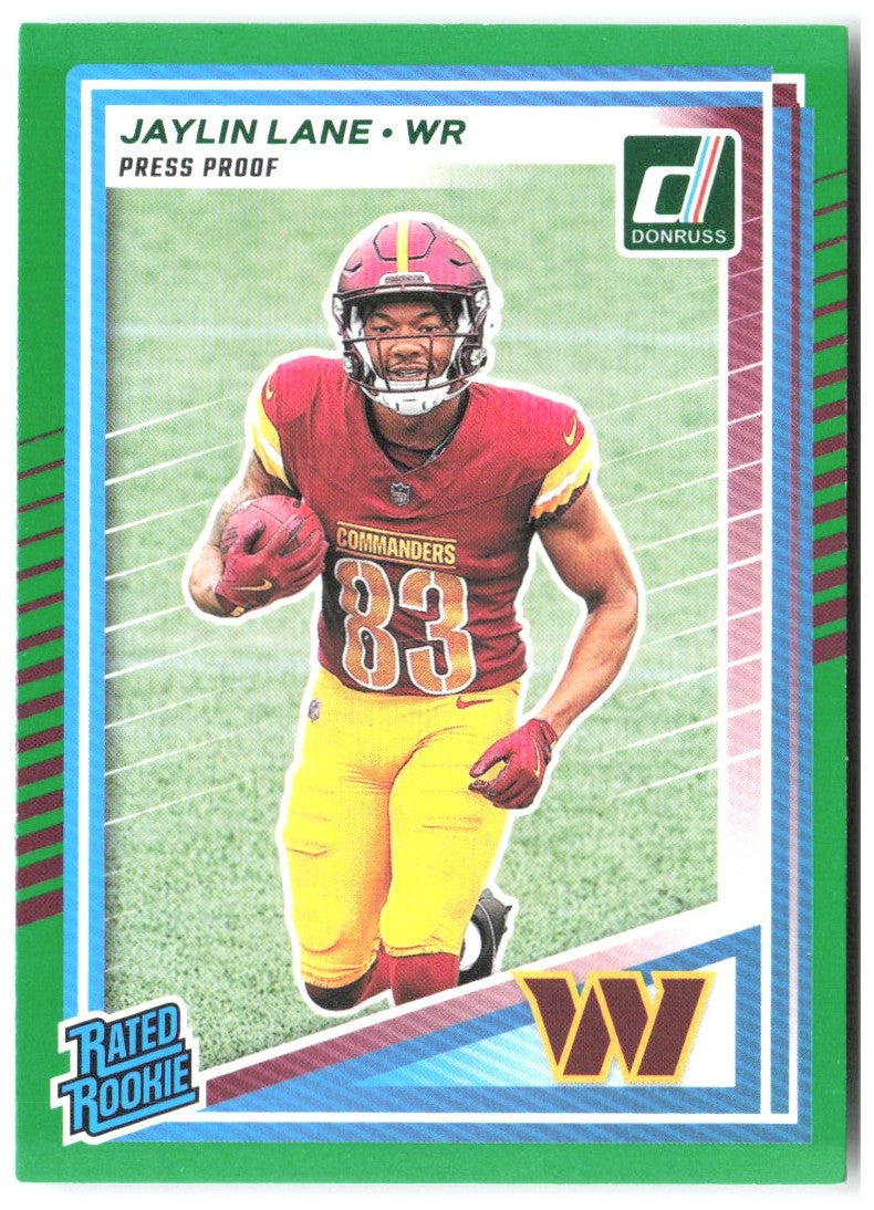 Jaylin Lane Donruss - Press Proofs Green 335 2025 Washington Commanders