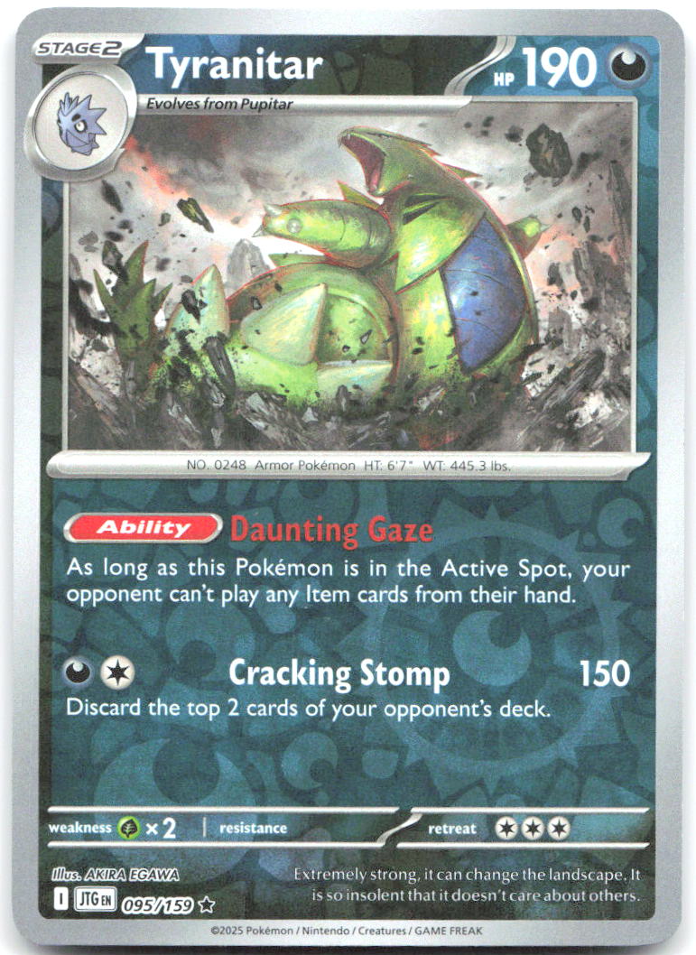 Tyranitar Reverse Holo Rare SV09: Journey Together 095/159 NM AKIRA EGAWA