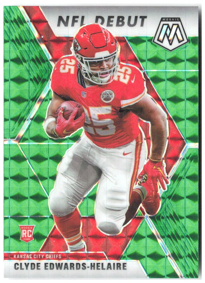 Clyde Edwards-Helaire Panini Mosaic - Prizm Green 266 2020 Kansas City Chiefs