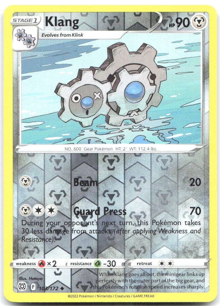 Klang Reverse Holo Uncommon SWSH09 Brilliant Stars 103/172 NM