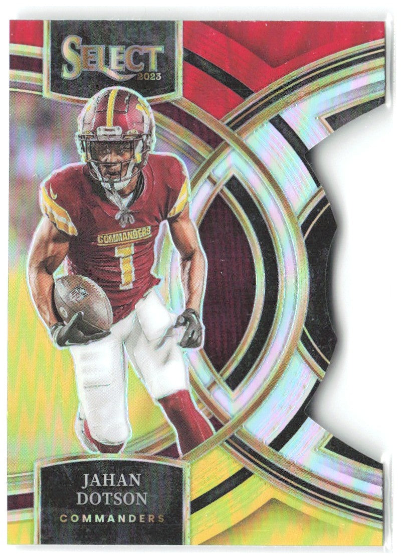 Jahan Dotson Panini Select - Red and Yellow Prizms Die Cuts 162 2023 Washington