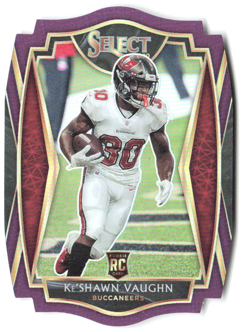 Ke'Shawn Vaughn Panini Select Purple Prizm Die Cut 173 2020 Tampa Bay Buccaneers