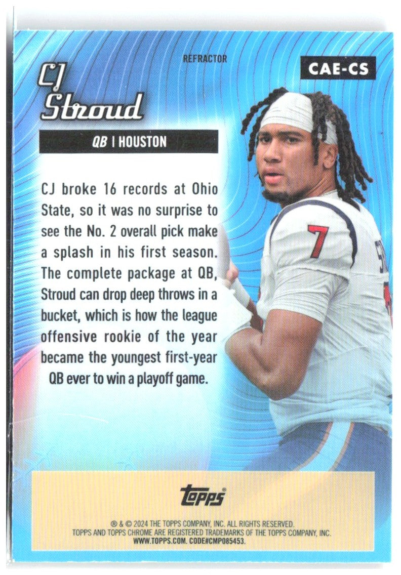 CJ Stroud Topps Chrome - Chrome All-Etch Refractor CAE-CS 2024 Houston Texans