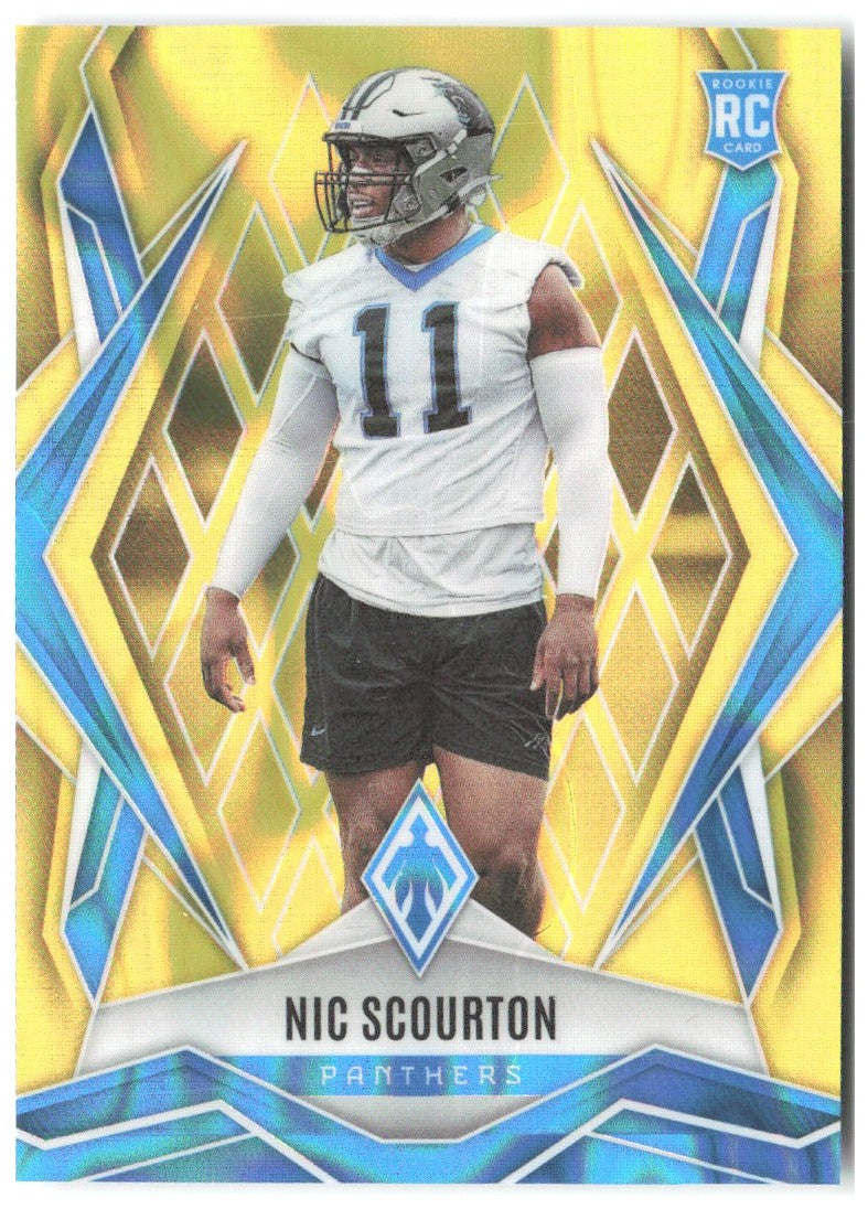 Nic Scourton Panini Phoenix - Yellow Lava Prizm 231 2025 Carolina Panthers /125