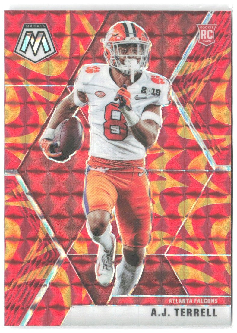 A.J. Terrell Panini Mosaic - Prizm Reactive Orange 248 2020 Atlanta Falcons