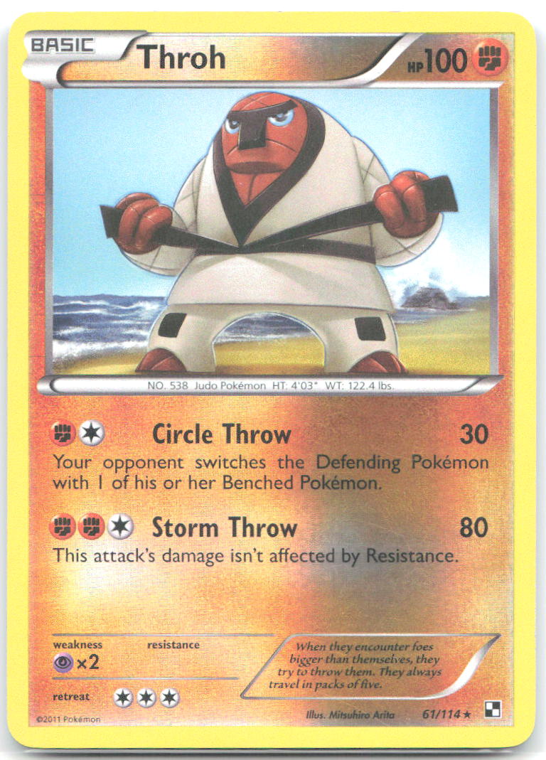 Throh Reverse Holo Rare Black and White 61/114 NM Mitsuhiro Arita
