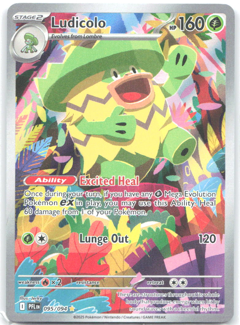 Ludicolo Holo Illustration Rare ME02: Phantasmal Flames 095/094 NM Jerky