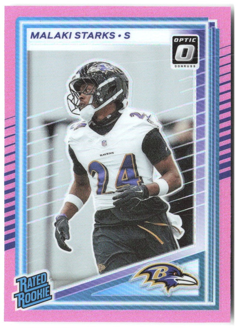 Malaki Starks Donruss Optic Rated Rookies Preview Pink 346 2025 Baltimore Ravens