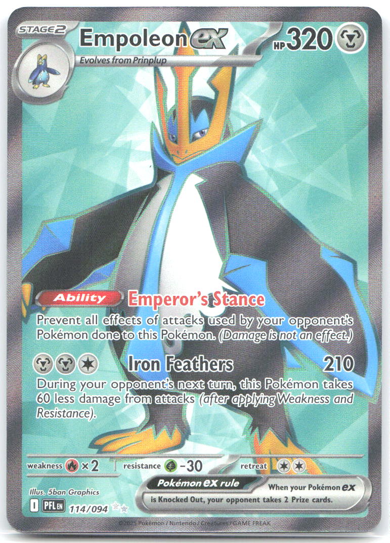 Empoleon ex Holo Ultra Rare ME02: Phantasmal Flames 114/094 NM 5ban Graphics