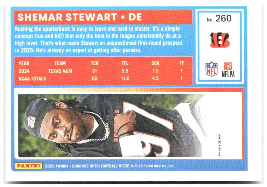 Shemar Stewart Donruss Optic - Pink 260 2025 Cincinnati Bengals