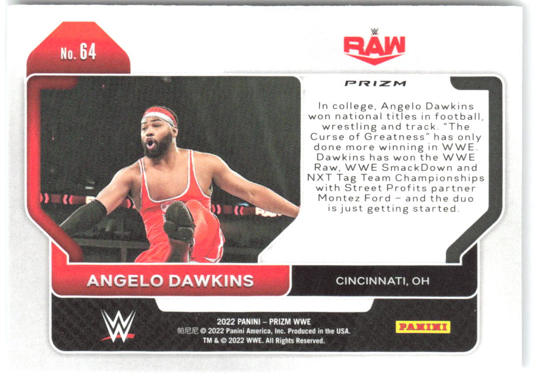 Angelo Dawkins Panini Prizm WWE - Silver 64 2022