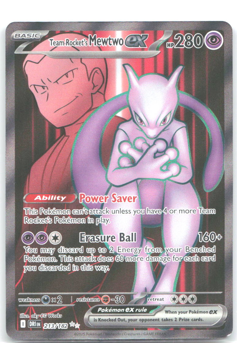 Team Rocket's Mewtwo ex Ultra Rare SV10 Destined Rivals 213/182 NM 5ban Graphics