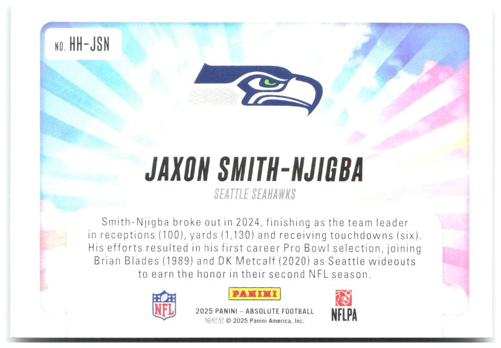 Jaxon Smith-Njigba Panini Absolute - Hog Heaven HH-JSN 2025 Seattle Seahawks