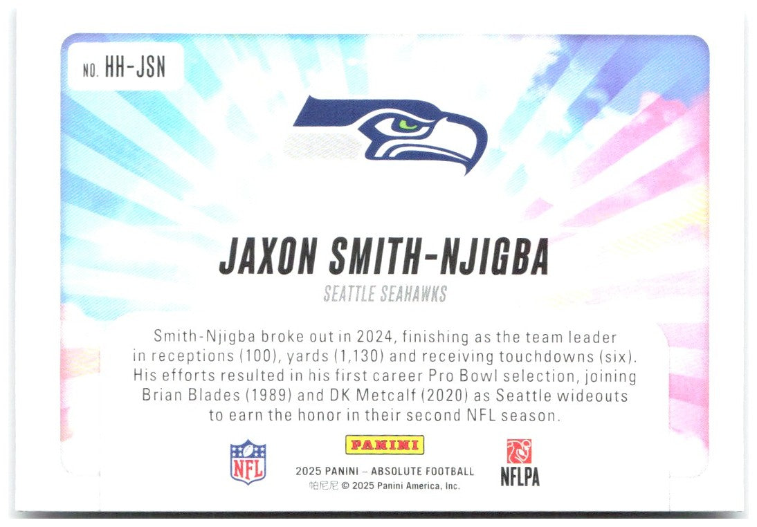 Jaxon Smith-Njigba Panini Absolute - Hog Heaven HH-JSN 2025 Seattle Seahawks