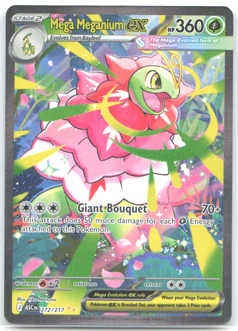 Mega Meganium ex Holo Special Illustration Rare ME: Ascended Heroes 272/217 NM 5ban Graphics