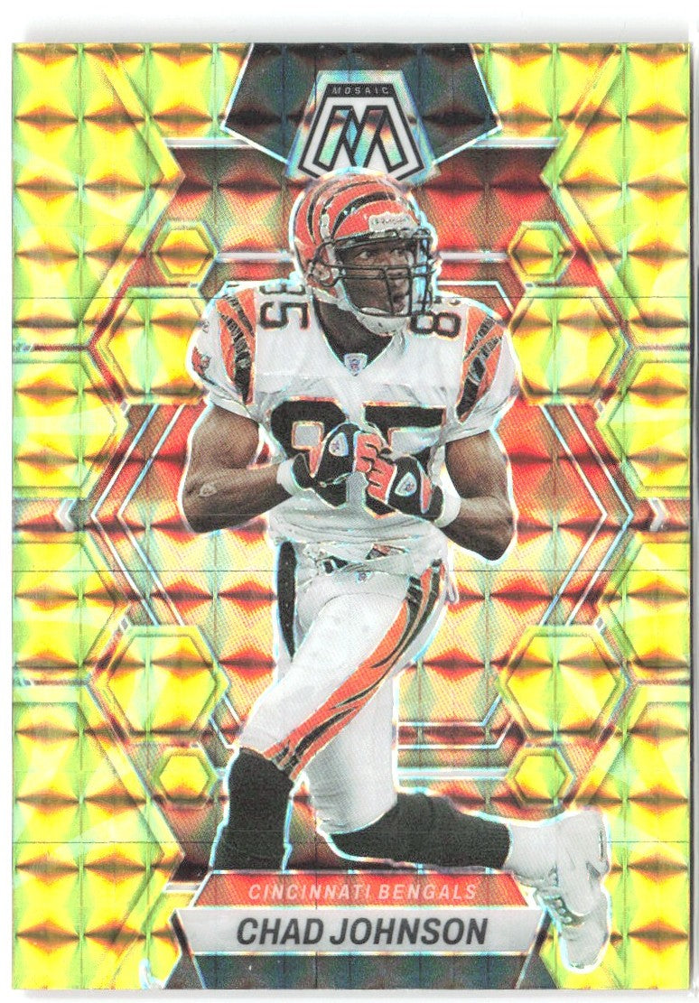 Chad Johnson Panini Mosaic - Reactive Yellow Mosaic 47 2023 Cincinnati Bengals