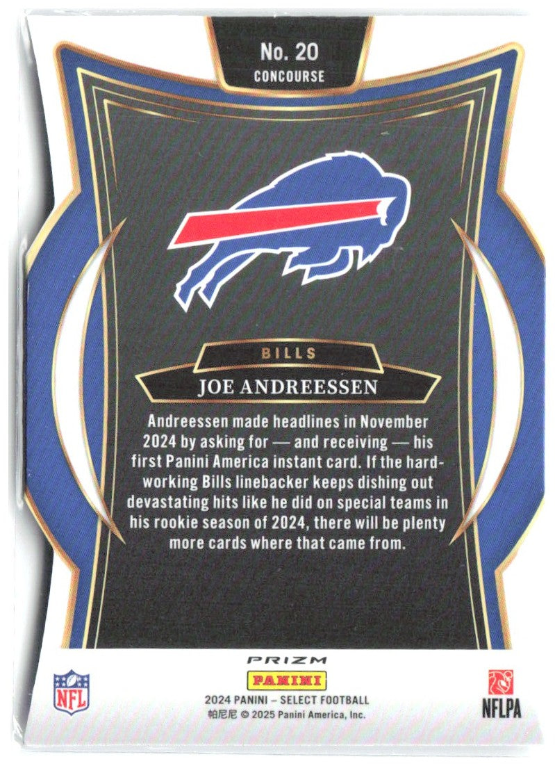 Joe Andreessen Panini Select - Silver Prizm Die Cut 20 2024 Buffalo Bills