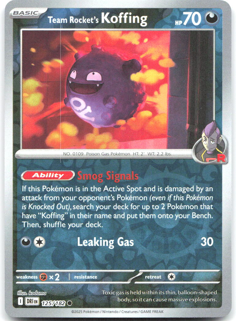 Team Rocket's Koffing Reverse Holo Common SV10: Destined Rivals 125/182 NM satoma