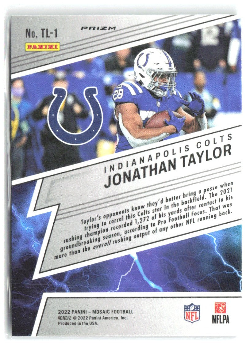 Jonathan Taylor Mosaic - Thunder Lane Mosaic Green TL-1 2022 Indianapolis Colts