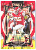 Chris Jones Panini Select - Red & Yellow Prizm Shock 19 2024 Kansas City Chiefs