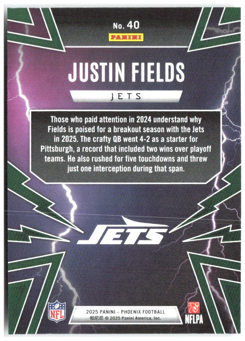 Justin Fields Panini Phoenix - Thunderbirds 40 2025 New York Jets