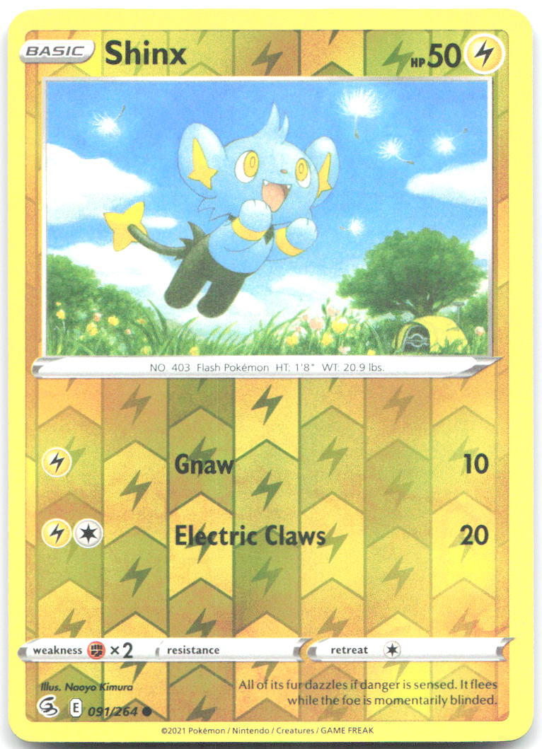 Shinx Reverse Holo Common SWSH08 Fusion Strike 091/264 NM Naoyo Kimura