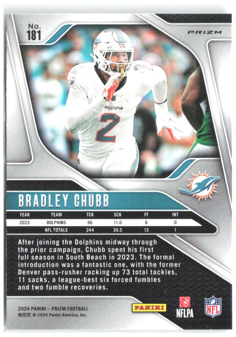 Bradley Chubb Panini Prizm - Silver 181 2024 Miami Dolphins