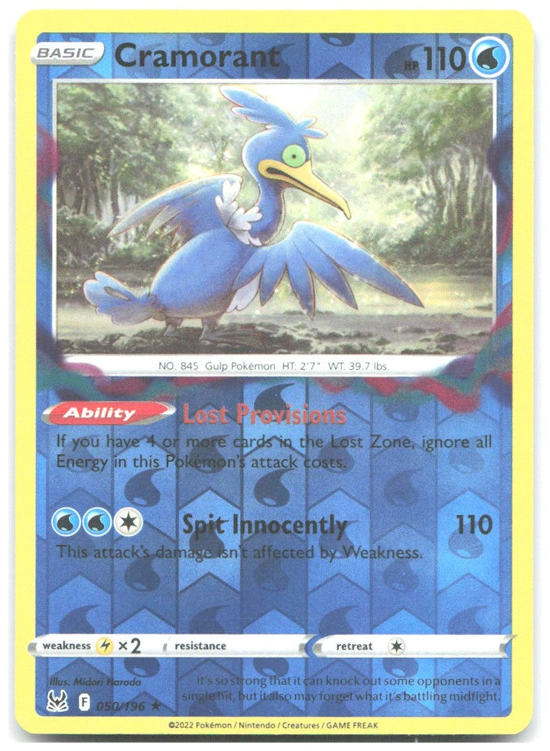 Cramorant Reverse Holo Rare SWSH11 Lost Origin 050/196 NM Midori Harada