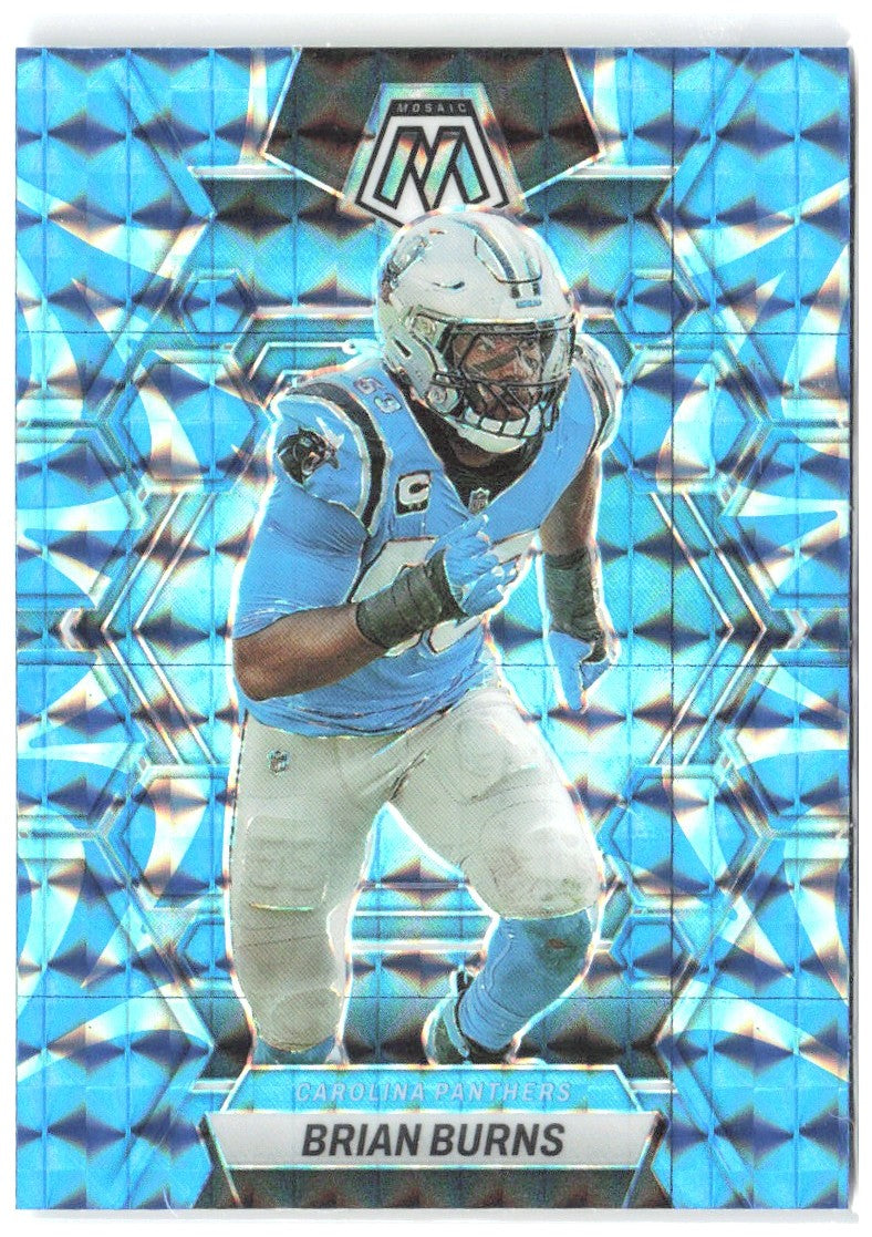 Brian Burns Panini Mosaic - Reactive Blue Mosaic 29 2023 Carolina Panthers