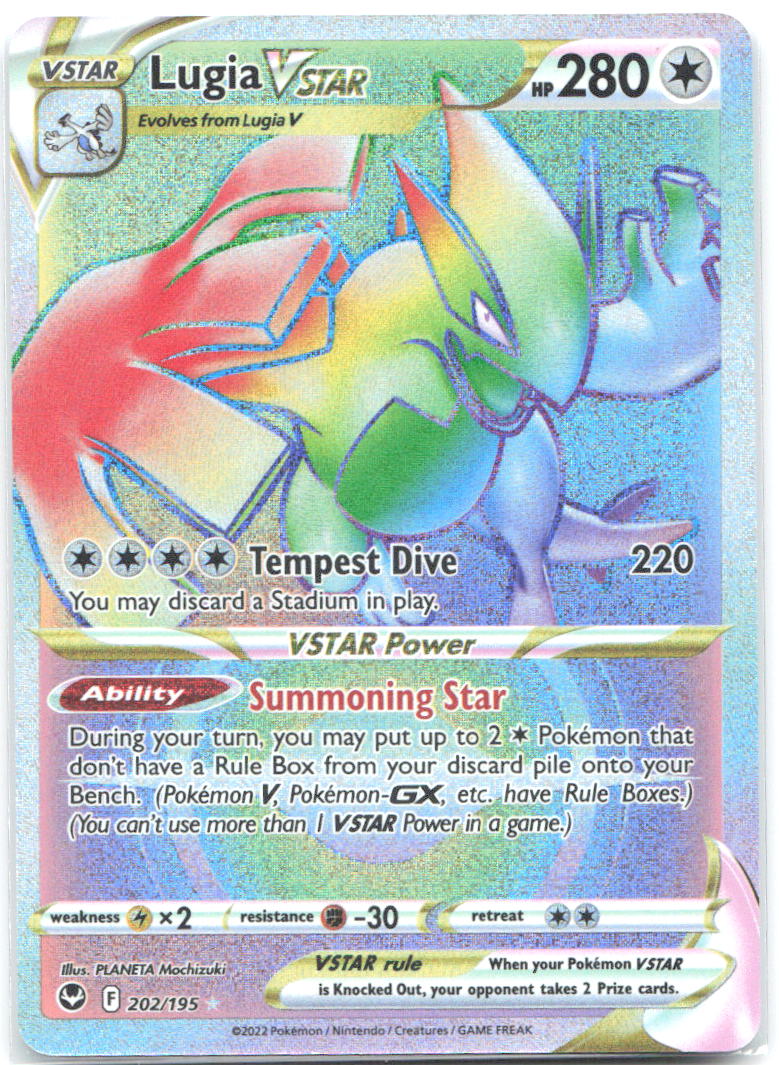 Lugia VSTAR Holo Secret Rare SWSH12 Silver Tempest 202/195 NM PLANETA Mochizuki
